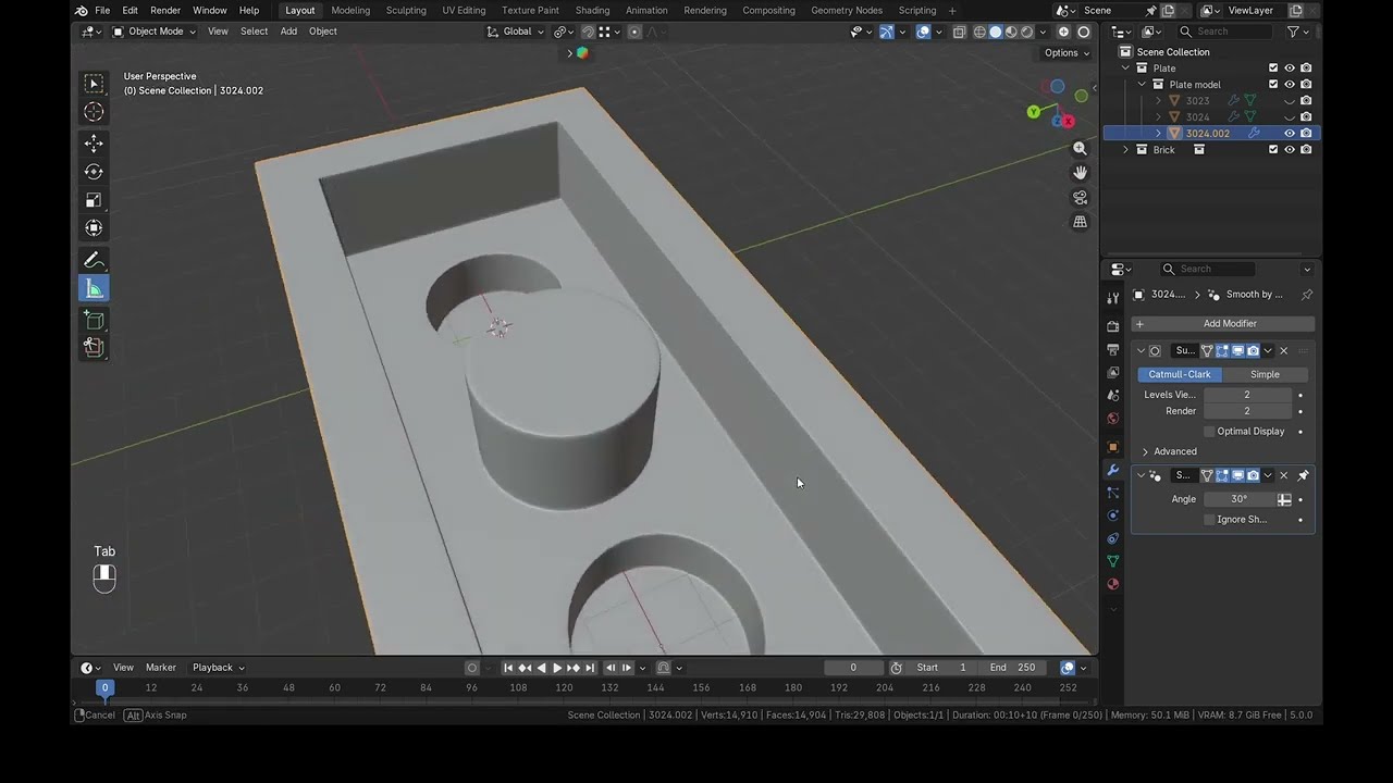 How to model LEGO 1x2 #3d #blender #topology #fun #lego #subdivisional #topology #tutorial #blander