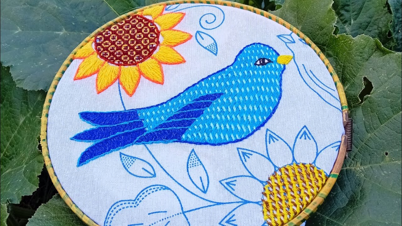 cómo bordar un pájaro🐦#2con una Puntada super fácil y rápido de aplicar ideal para cualquier diseño