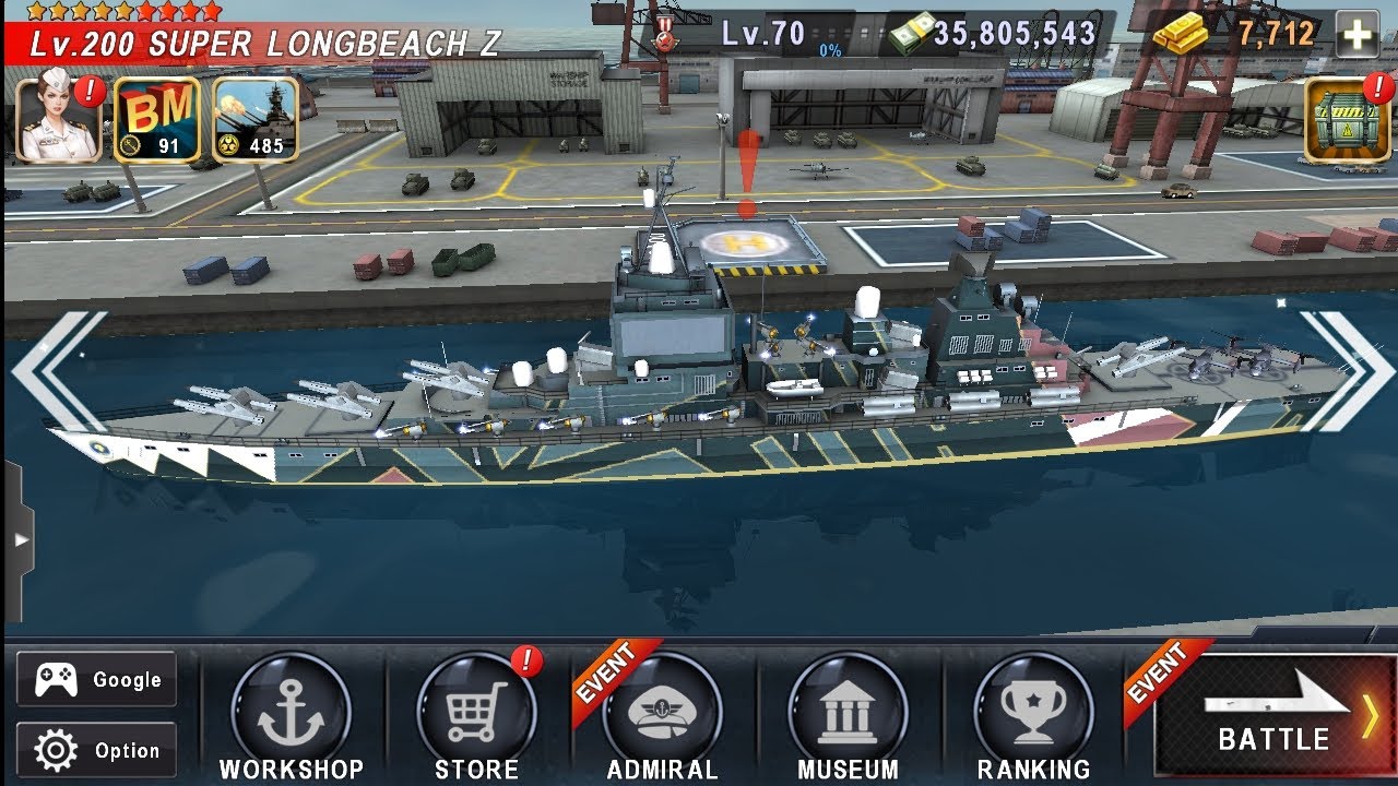 WARSHIP BATTLE Last Mission Of Game Completed With Super Longbeach Z