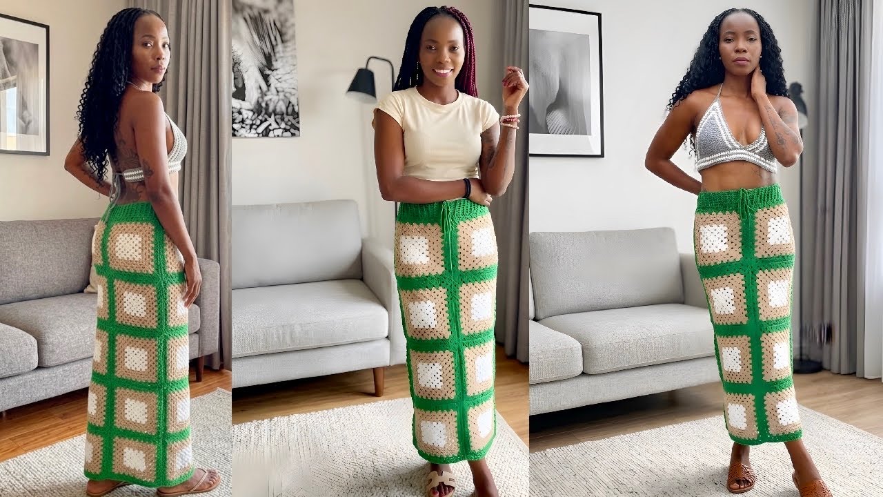 How To Crochet a Granny Square Skirt | Beginner Friendly 