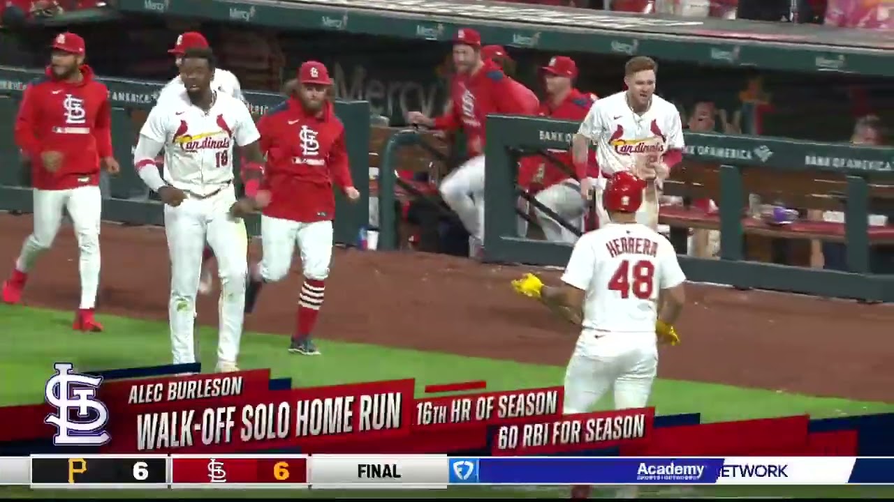 Alec Burleson's 16th home run of 2025 is a WALKOFF WINNER!