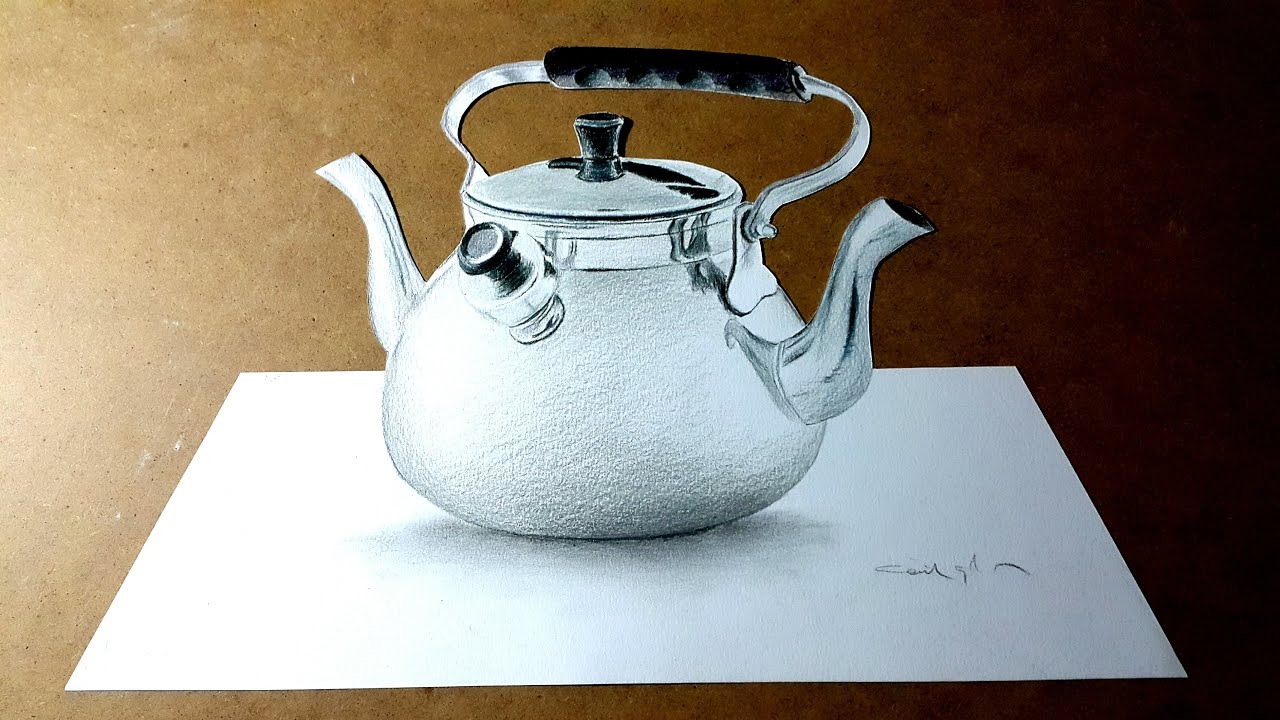 3D Çaydanlık Çizimi  / Realistic Drawing Teapot