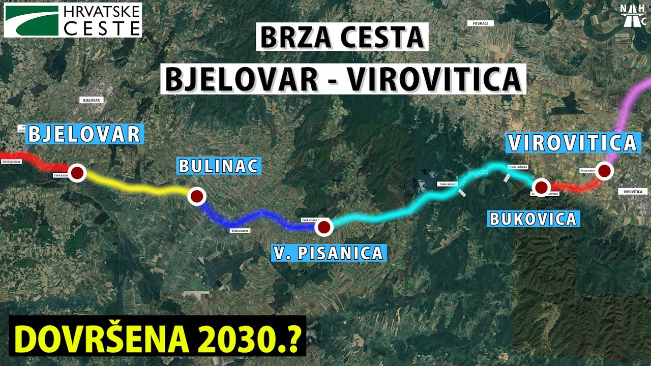 Plan izgradnje brze ceste BJELOVAR - VIROVITICA (D12)