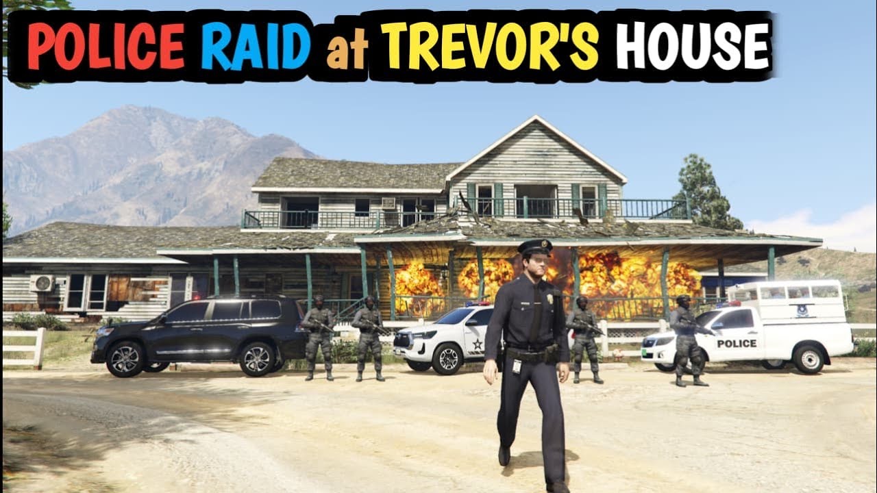 GTA 5 &mdash; Полицейский рейд в доме Тревора | Полицейский конвой | Game Loverz