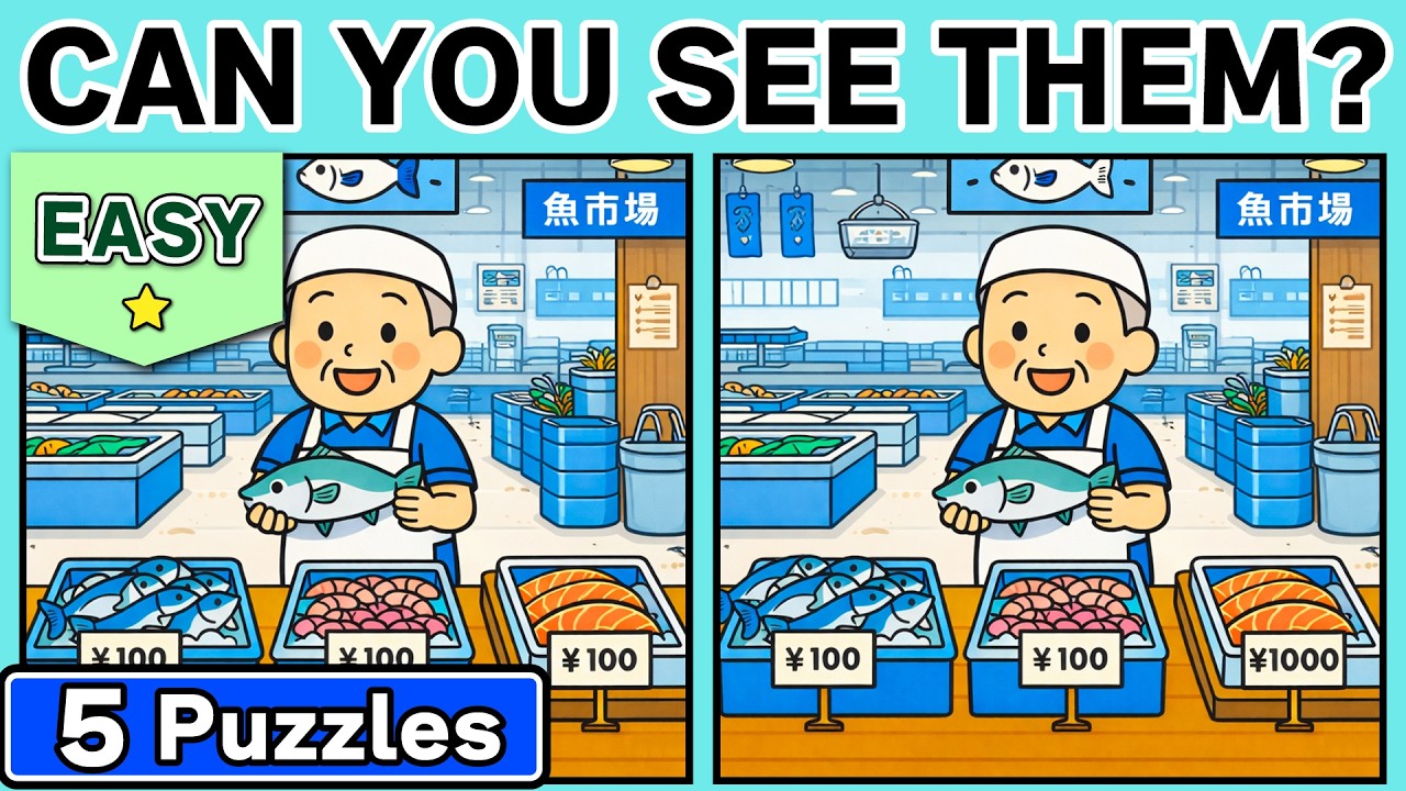 【EASY】Looks Easy… Until Puzzle 4 | Spot the Difference (5 Rounds) #188