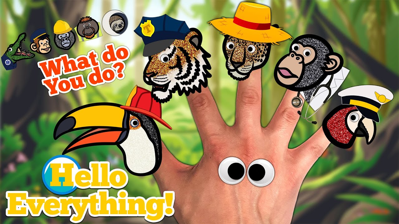 Jobs Song for Kids | What Do You Do? | Jungle Animals Finger Family | Kids Songs and Nursery Rhymes
