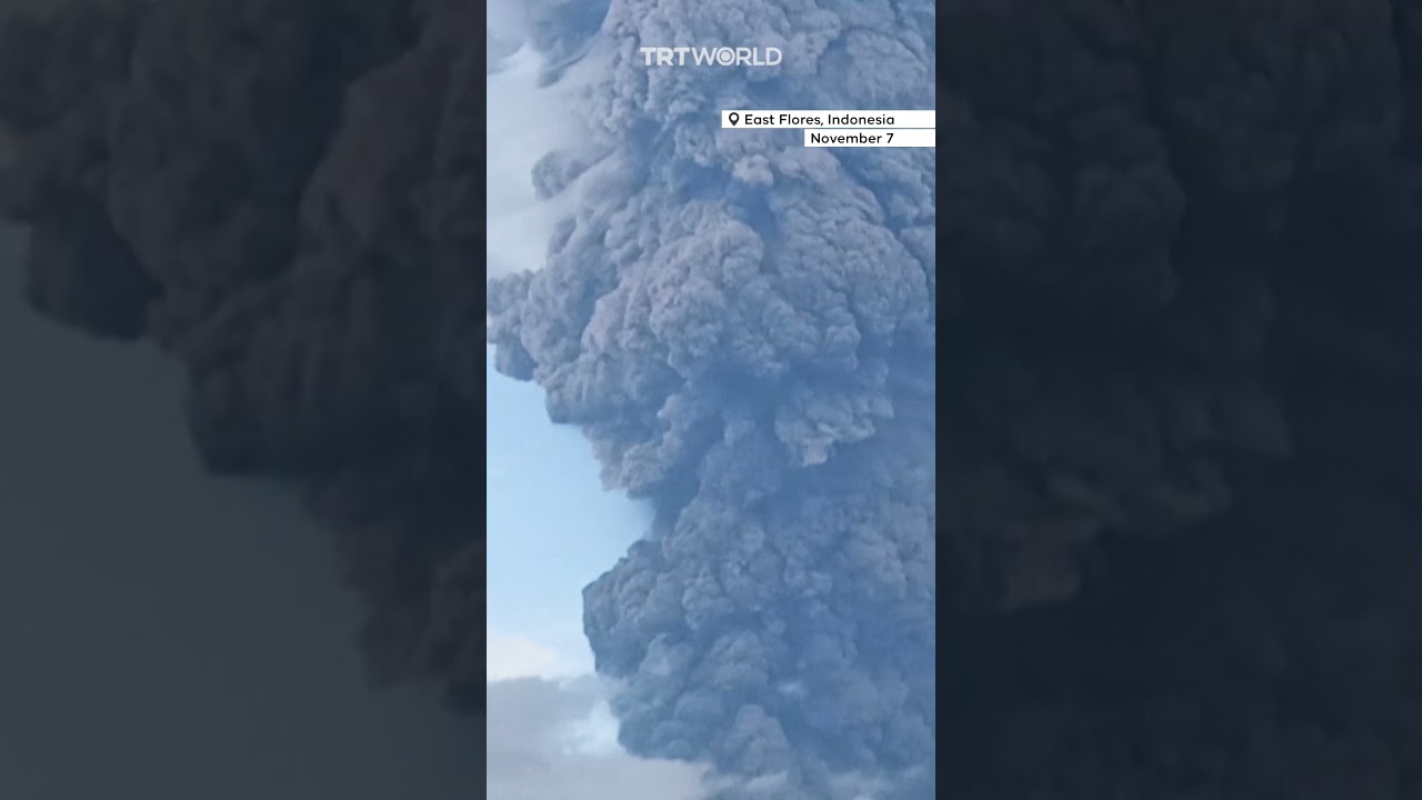Massive volcanic eruption in Indonesia sends ash tower five miles high