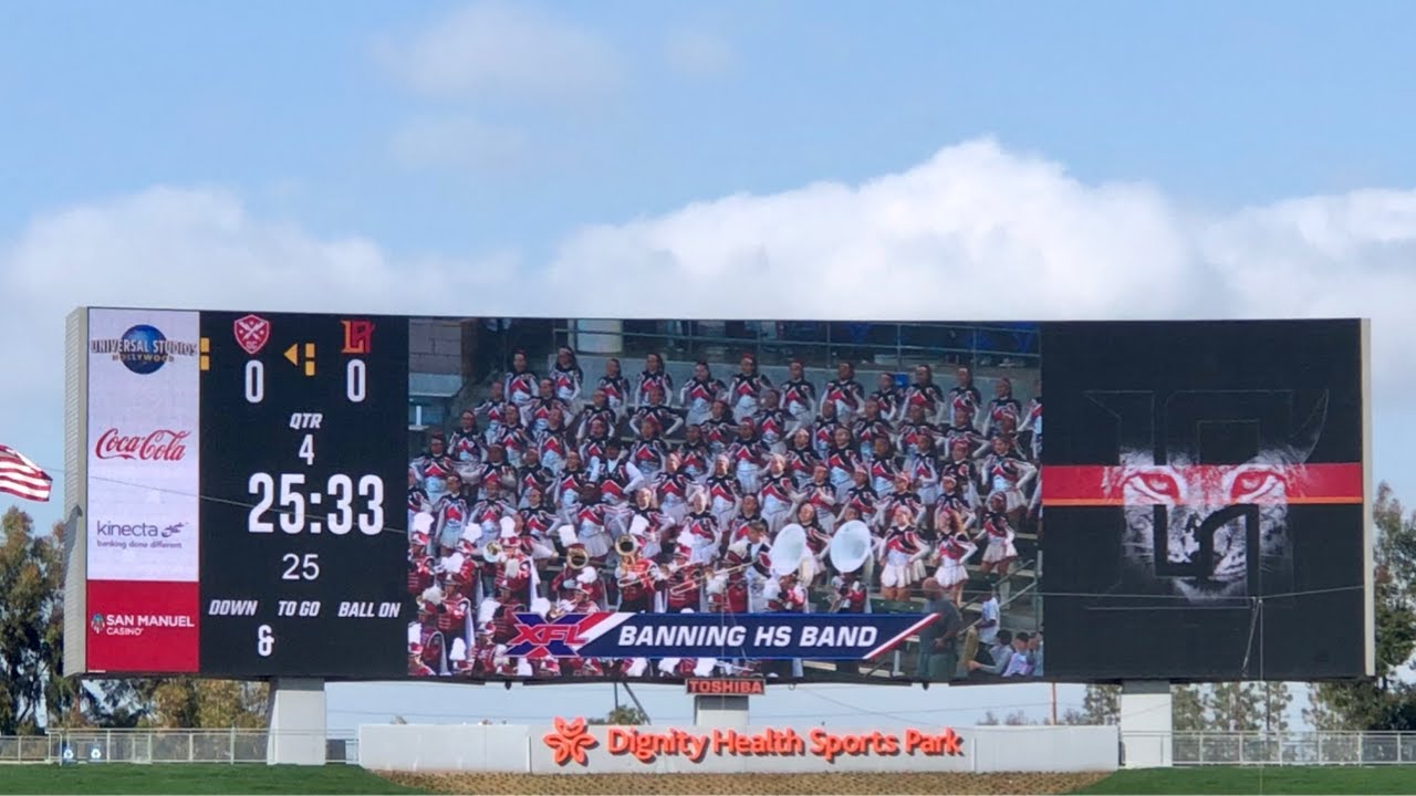 XFL Game LA Wildcats vs. DC Defenders - Phineas Banning High School Mighty Marching Pilots