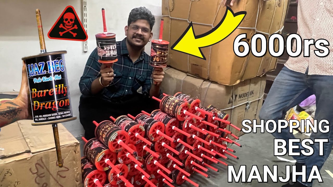 Shopping 850rs To 6000rs Best Manjha To Cut others kite 🪁 On This Uttrayan  | Jv patang