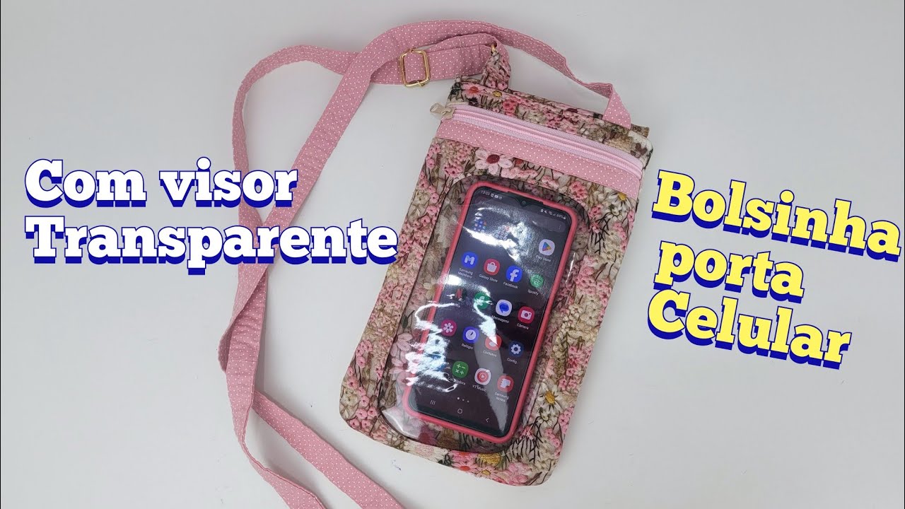 Bosinha porta  celular com visor transparente
