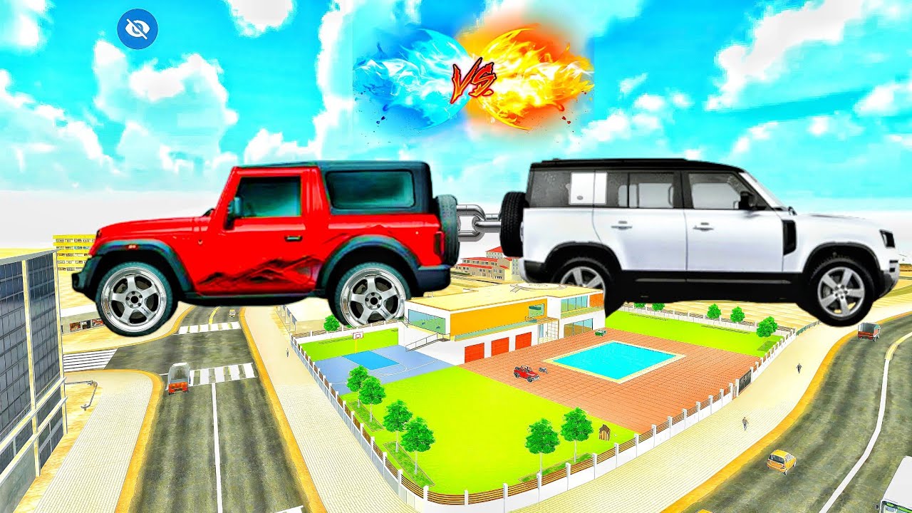 🎯Jack Modified thar 🚗 Vs 🚙 Defender 2 Chain ⛓️‍💥 Indian Theft Auto Simulator💥