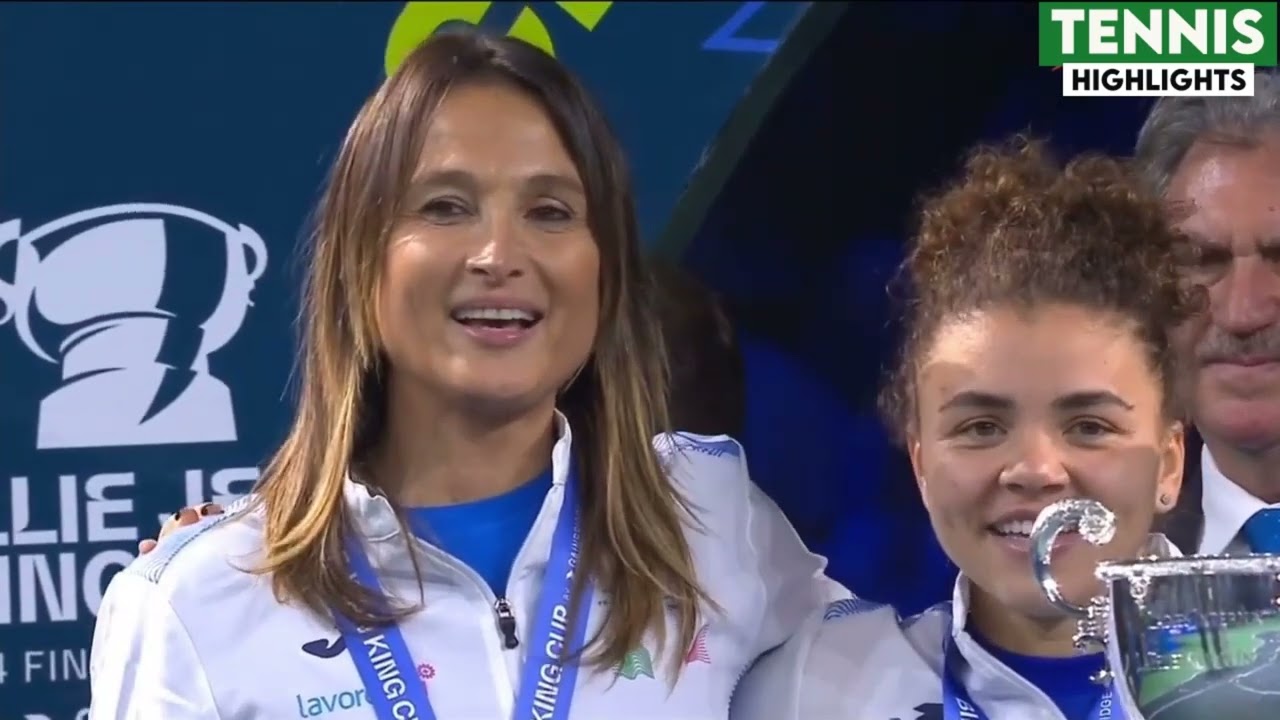 Italy Wins 2024 Billie Jean King Cup: Italian National Anthem & Trophy Presentation