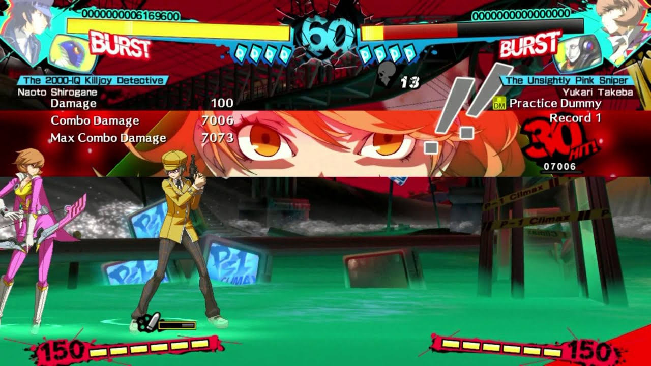 P4U2 - Naoto Corner Raid Combos from Midscreen