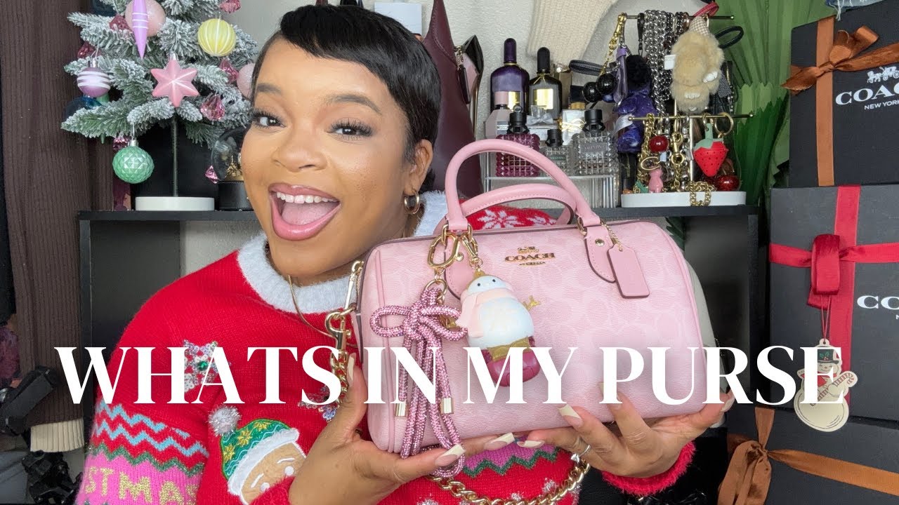Что в моей сумочке? - Coach Powder Pink Rowan 🩷🎄🎁 Сочельник