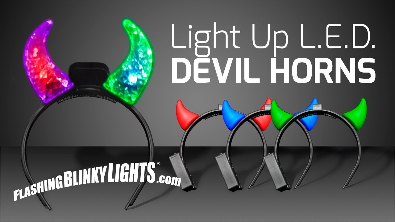 Light Up L.E.D. Devil Horns from FlashingBlinkyLights.com