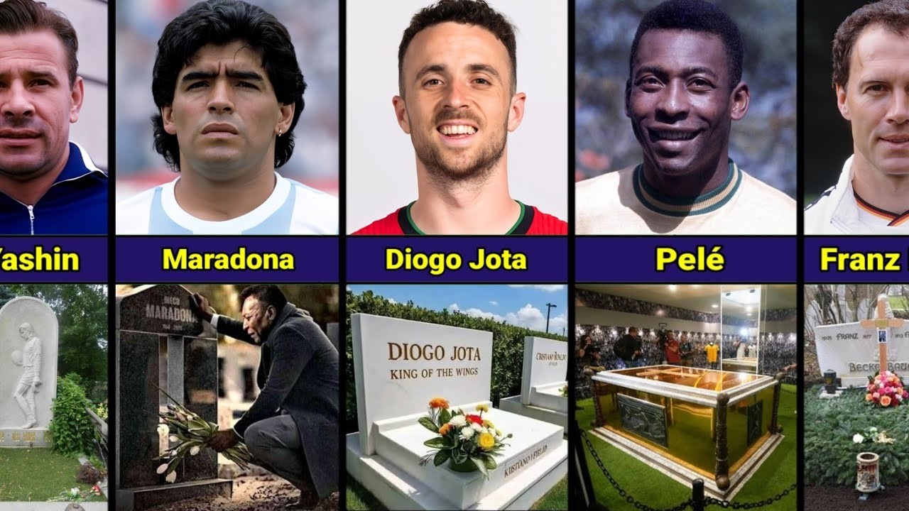 Tombstones of greatest football players who died