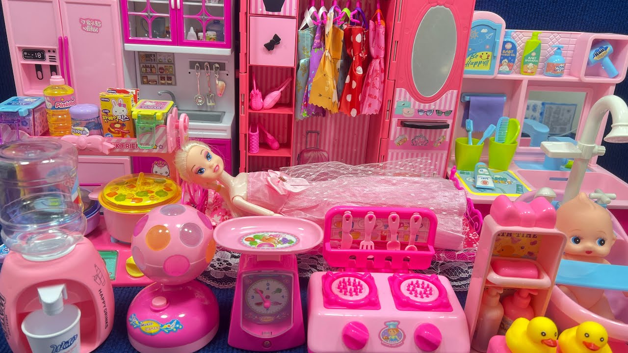 12 Minutes Satisfying with Unboxing Barbie Princess Bedroom & Kitchen Cooking Set ASMR | Review Toys