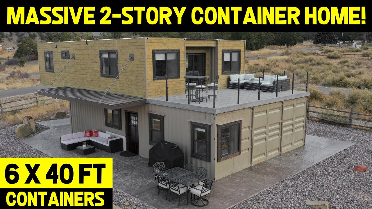 ULTRA-MODERN 2-STORY SHIPPING CONTAINER HOME! (From 6x40ft Containers)