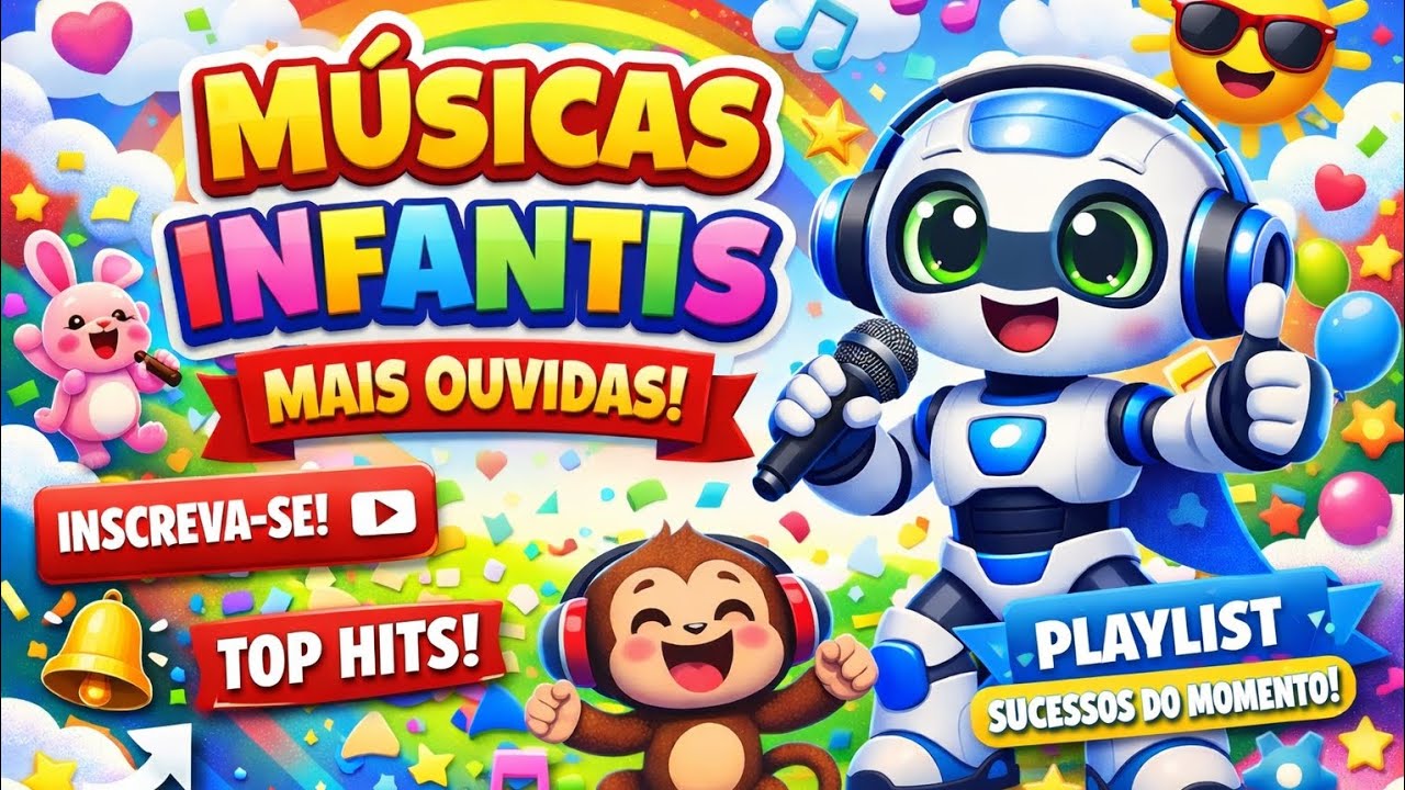 🎵 MÚSICAS INFANTIS MAIS OUVIDAS DO MOMENTO | PLAYLIST INFANTIL 🎶🤖