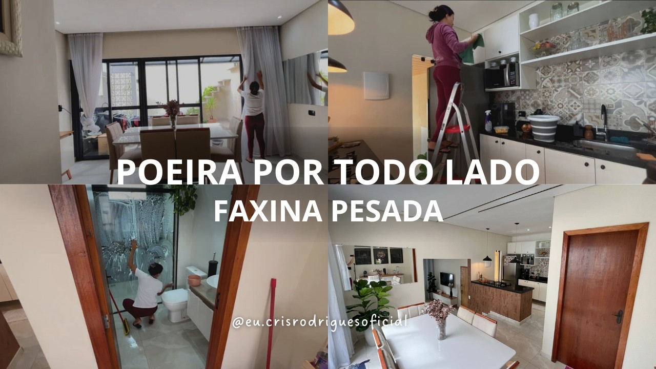 FAXINA PÓS OBRA NA PARTE DE CIMA DA CASA | ROTINA DA DONA DE CASA l COZINHA, SALA DE JANTAR LIMPOS