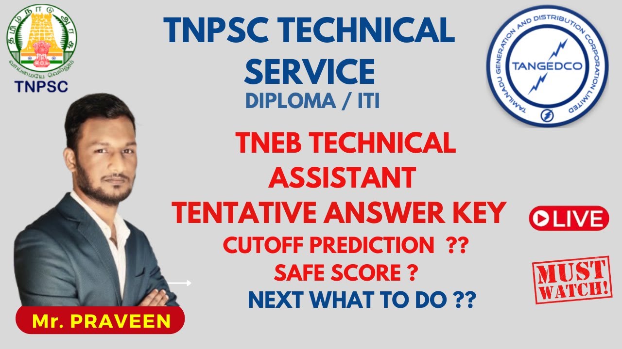 TNEB / Technical Assistant /Tentative Answer key / Safe score, cutoff/ TAMIZHAN ENGINEERING ACADEMY.