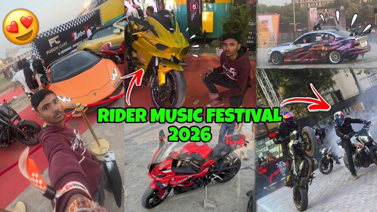 Rider music festival 2026 in Noida🏍️😱|| Pahli bar Dekhi Lamborghini 😊 and H2 || Super bikes 
