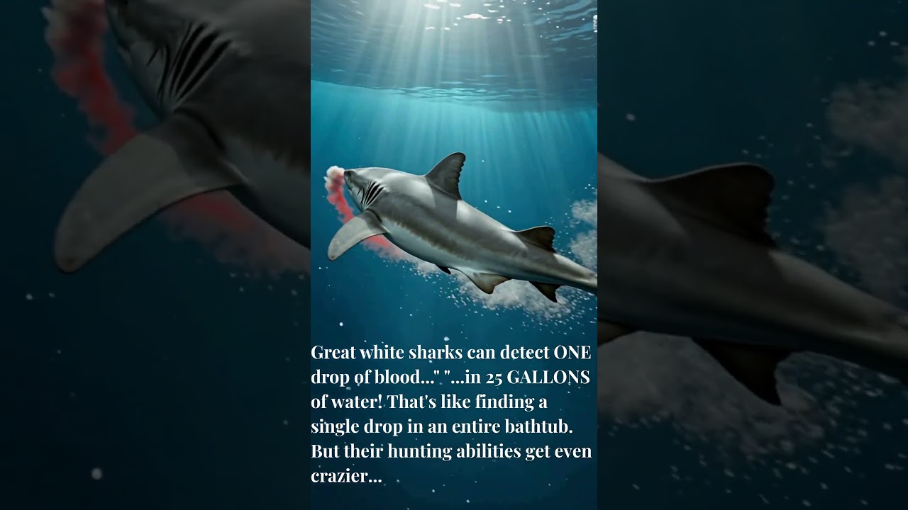Great white sharks can detect ONE drop of blood..