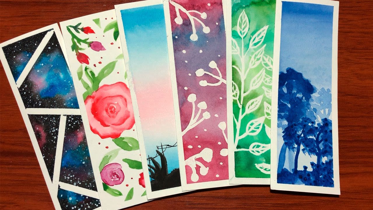 Como hacer separadores de libros con acuarelas/ Bookmarks/ watercolors