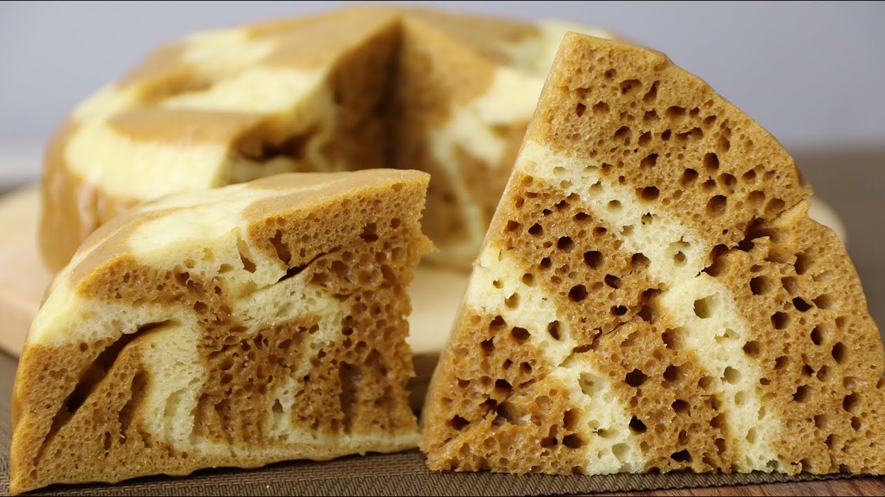 双色馬拉糕 l 純酵母版 l Steamed Malay Cake (Yeast Method)  l Ma Lai Gao