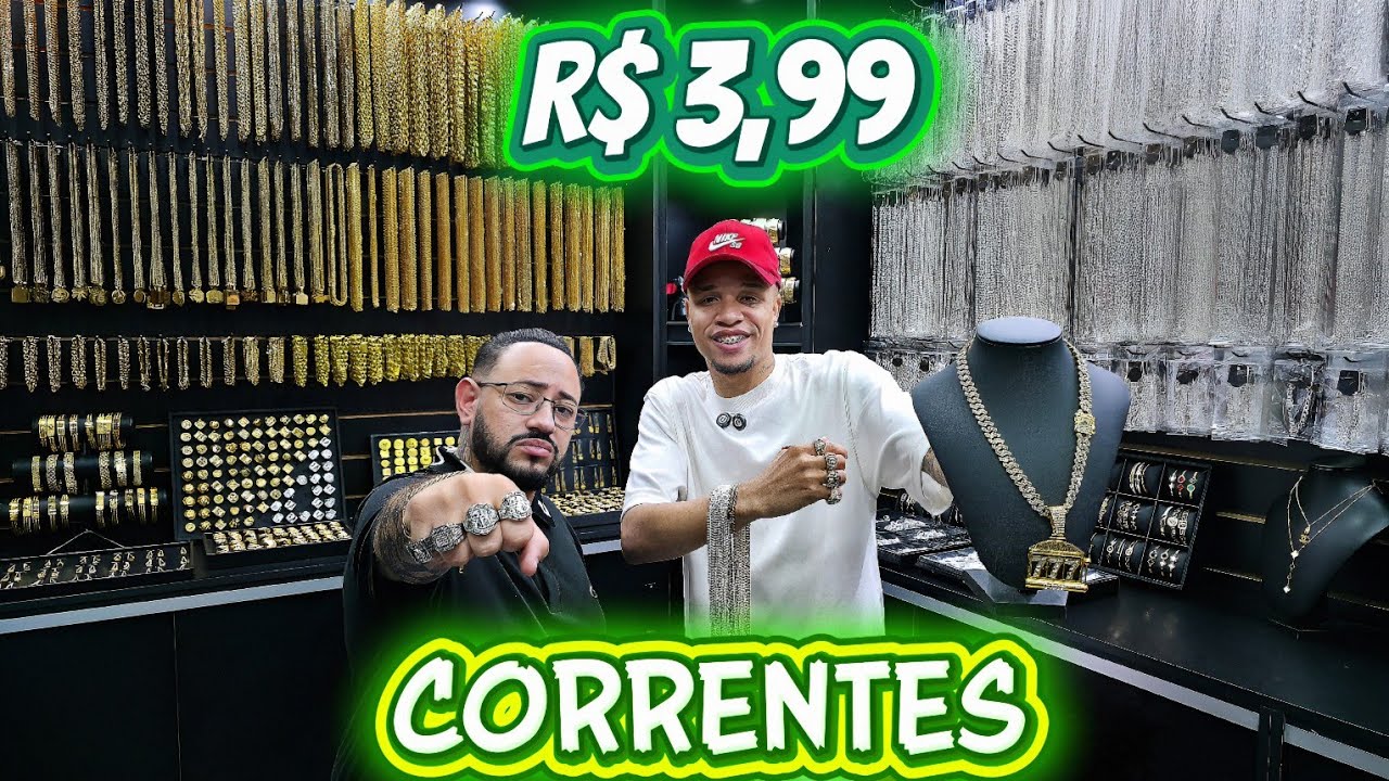 Correntes e Pulseiras dos MCs no Atacado – Só R$4 na Fonte das Pratas Mistas! Dentro da Feirinha da