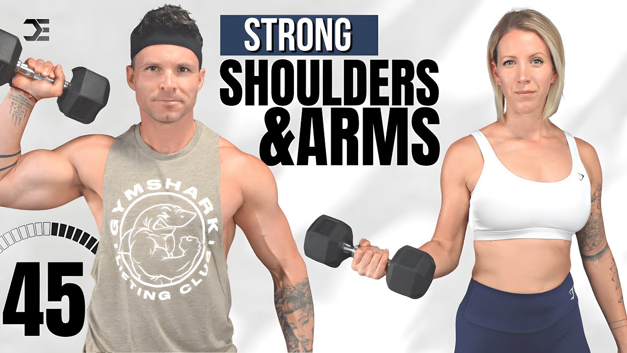 45 Min SOLID SHOULDERS & ARMS CLUSTER SETS WORKOUT with DUMBBELLS