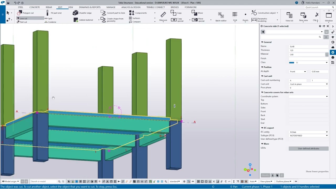 TEKLA STRUCTURES II MEMBUAT PLAT DAN PENULANGANNYA