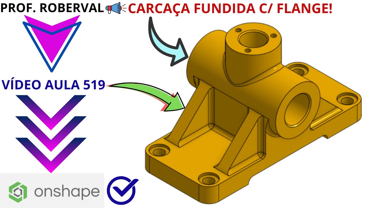 Aula 519 - Modelamento do Suporte com Cilindro Central no Ptc Onshape