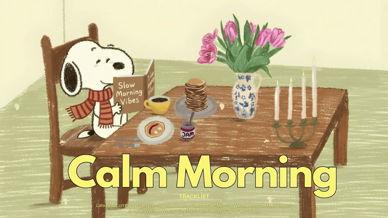 [𝗽𝗹𝗮𝘆𝗹𝗶𝘀𝘁] Calming Oldies Jazz for Cozy Morning with Snoopy ☕📼 Warm & Cheerful |