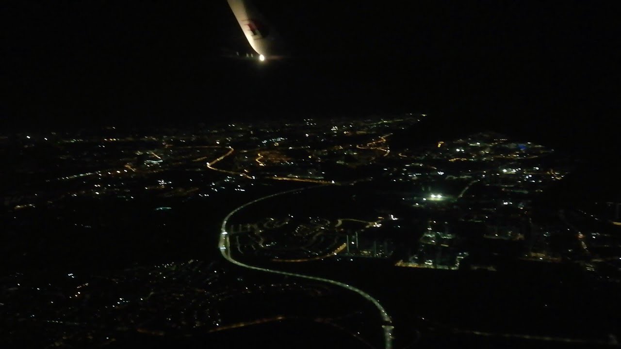 Malaysia Airlines 737 - 800 beautiful night landing in Kuala Lumpur International Airport (KUL)