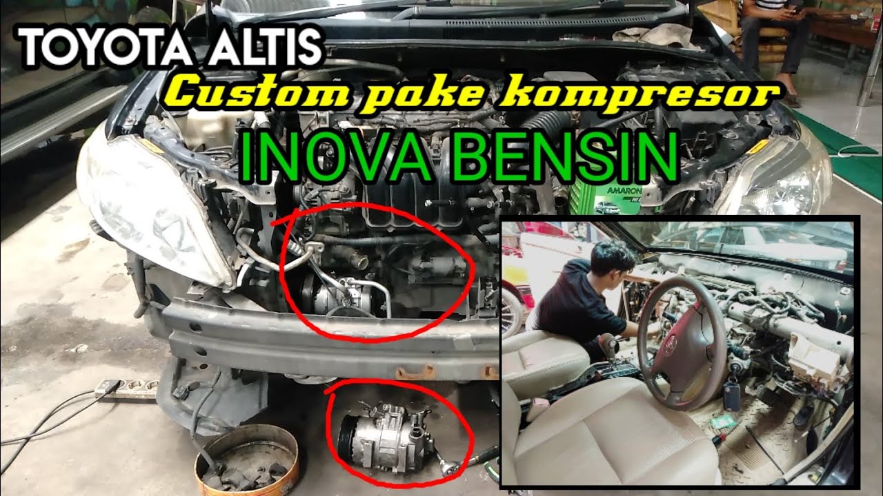 Custom kompresor Ac mobil TOYOTA ALTIS ke INOVA BENSIN,Ini hasilnya(PNP)