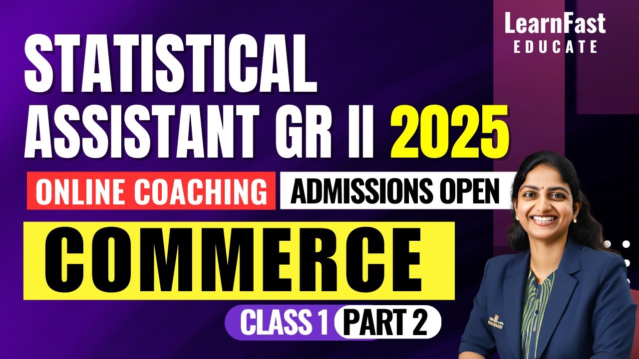 STATISTICAL ASSISTANT | COMMERCE | PSC | LearnFast Educate