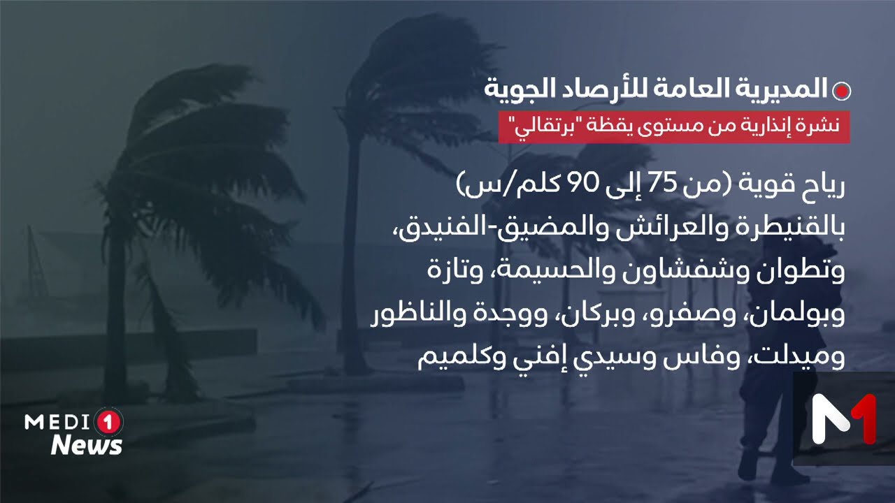 نشرة إنذارية: تساقطات ثلجية وأمطار ورياح قوية بعدد من مناطق المملكة