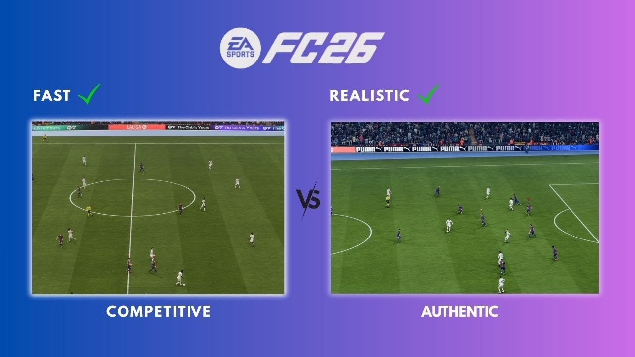 EAFC 26 Gameplay Comparison : Competitive vs Authentic