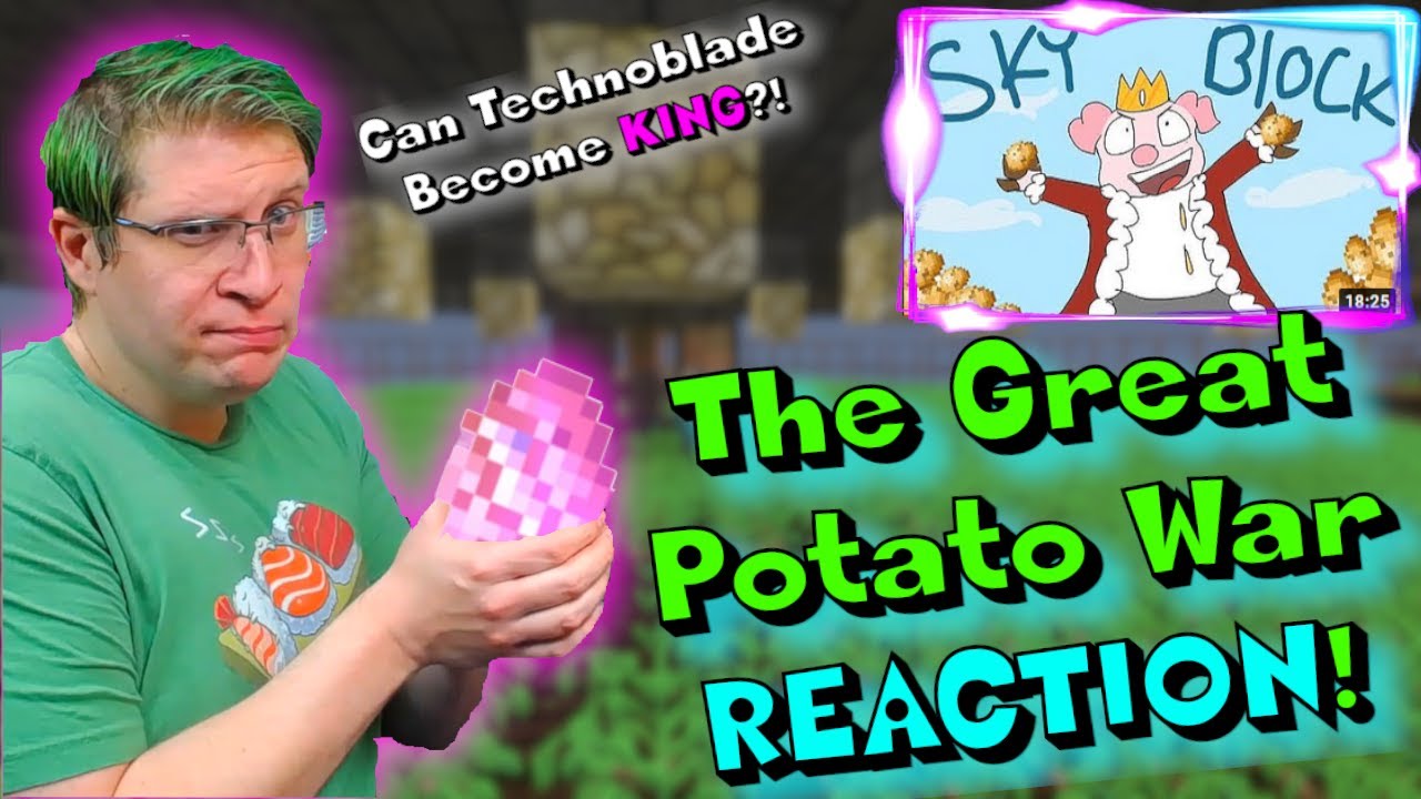 Minecraft Potato King, Skyblock Quest от Technoblade! Реакция на «Великую картофельную войну», ча...