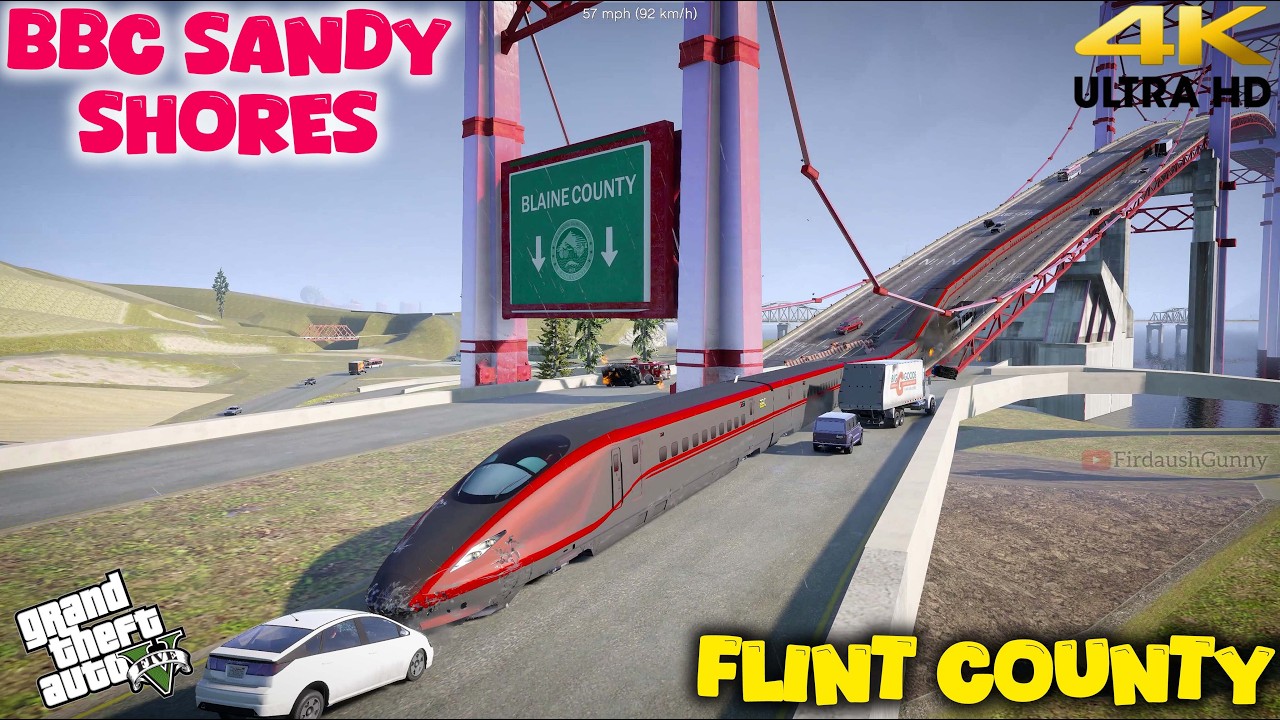 Epic Train Adventure to Flint County with BBC Sandy Shores | Grand Theft Auto  V Meets San Andreas