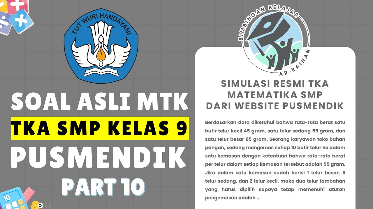 PART 10 SOAL SIMULASI TKA MATEMATIKA SMP 2026 PUSMENDIK | CONTOH SOAL TKA SMP 2026 #TKA #TKA2026
