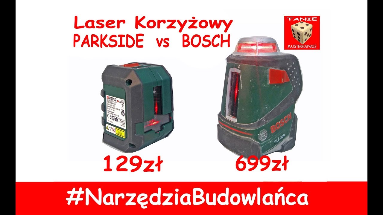 Laser Krzyżowy BOSCH PLL 360 vs PARKSIDE PKLL 8 A2  TEST - Czy warto zapłacić 500zł więcej ?