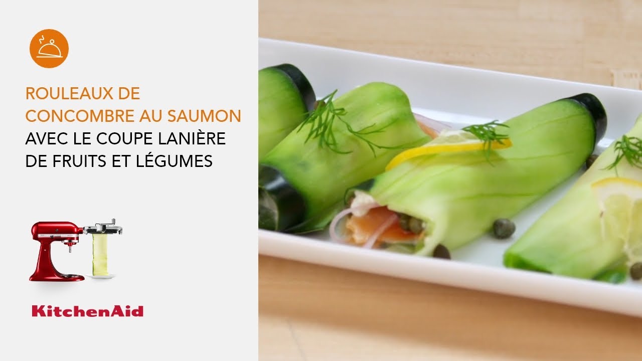 Rouleaux de concombre au saumon avec le coupe lani&egrave;re de fruits et l&eacute;gumes | Recette | KitchenAid