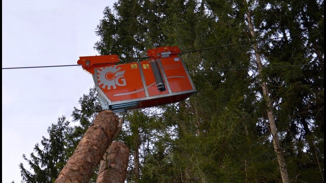 Funicular pentru exploatarii forestiere GREIFENBERG cu carucior motorizat CARGO