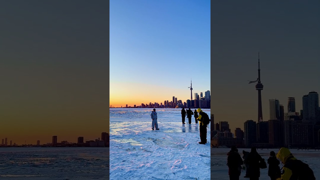 Озеро Онтарио замерзло вдоль берега Торонто | Невероятно красиво #toronto #shorts