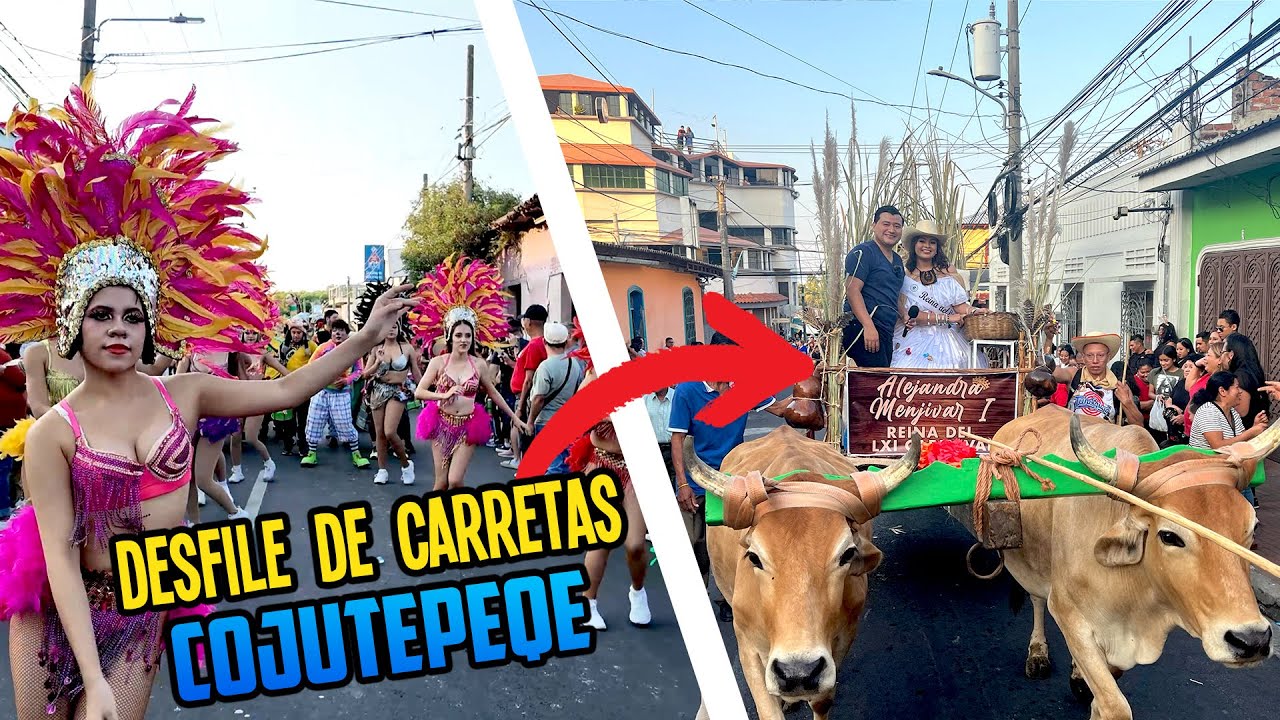 DESFILE DE CARRETAS TIPICAS en COJUTEPEQUE... *Fiestas patronales*