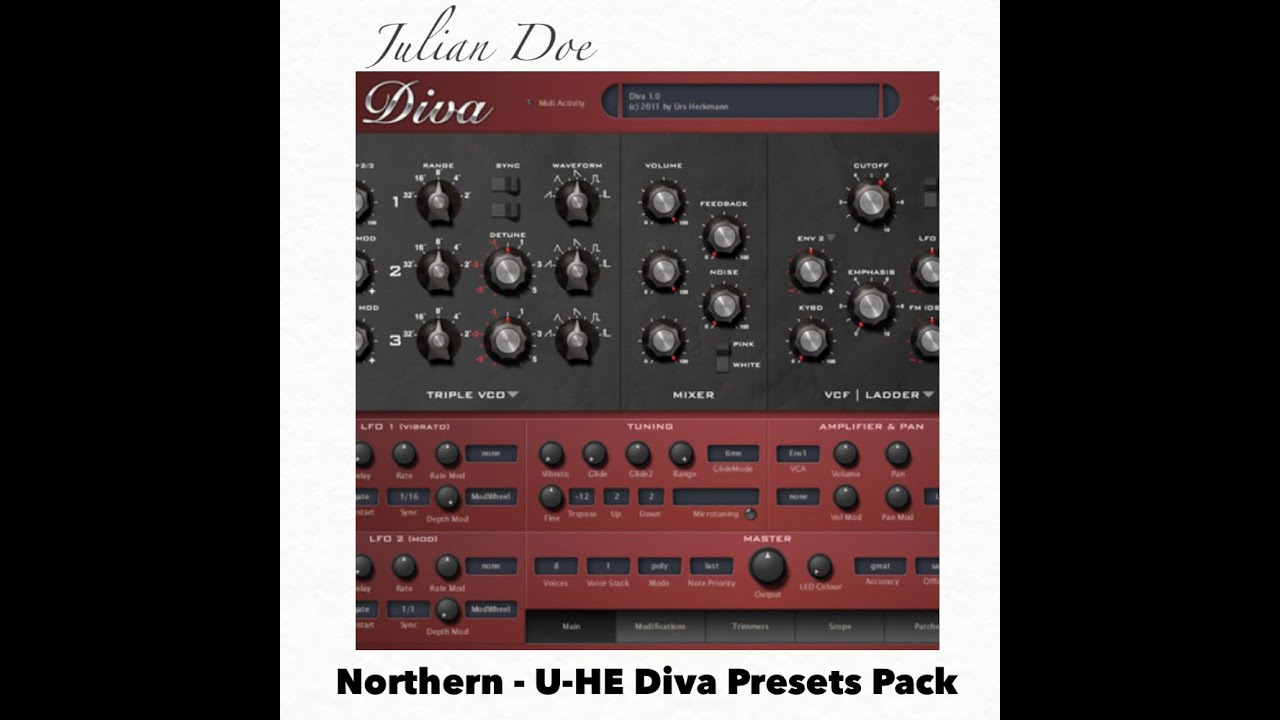 U-He Diva - Northern // Julian Doe Custom Presets Pack - Patches - Soundset
