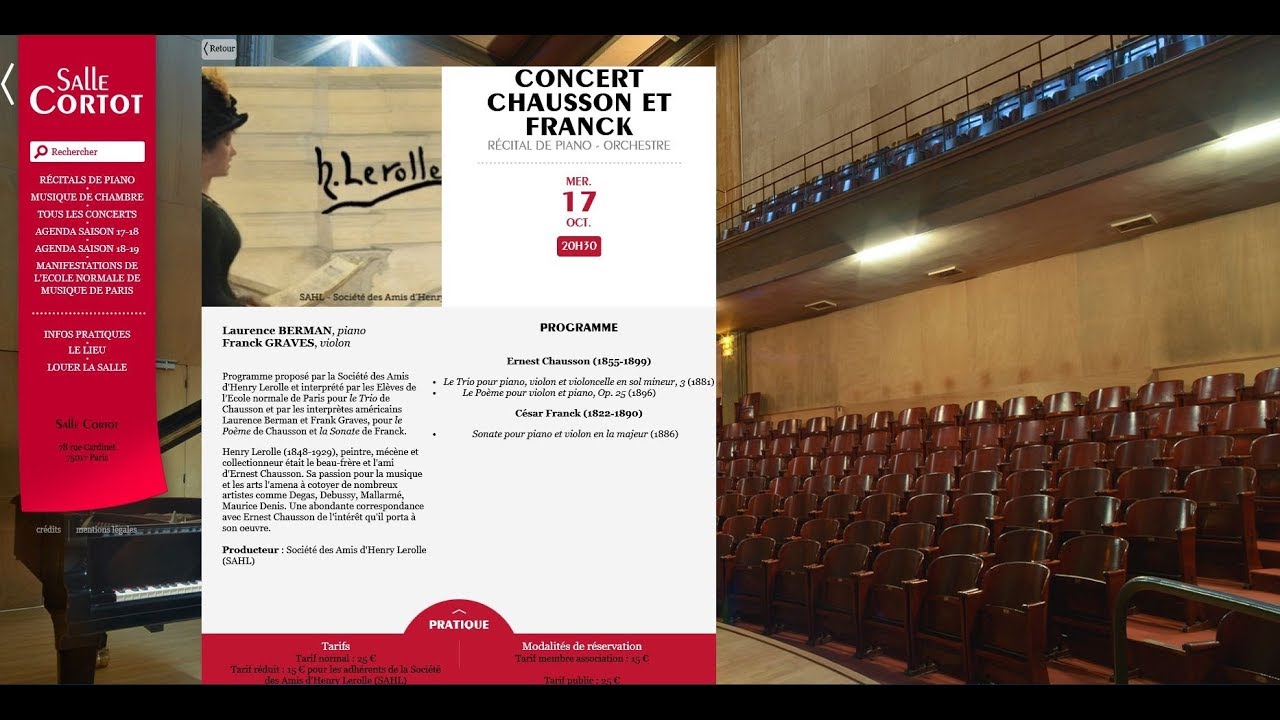 Cesar Franck, Sonata in A major at Salle Cortot, Paris (2018)