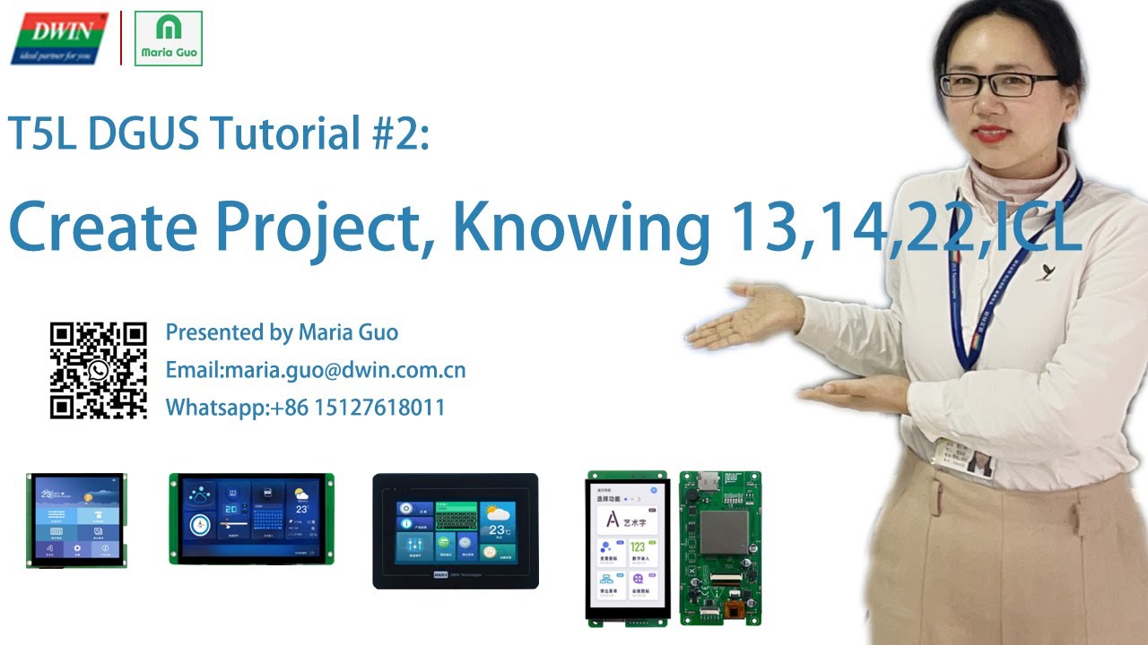 DWIN T5L DGUS Tutorial #2: Create Project, Knowing 13,14,22, ICL, Font ID